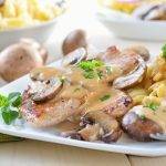 Scaloppa di petto di tacchino ai funghi