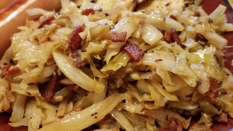 verza stufata con la pancetta