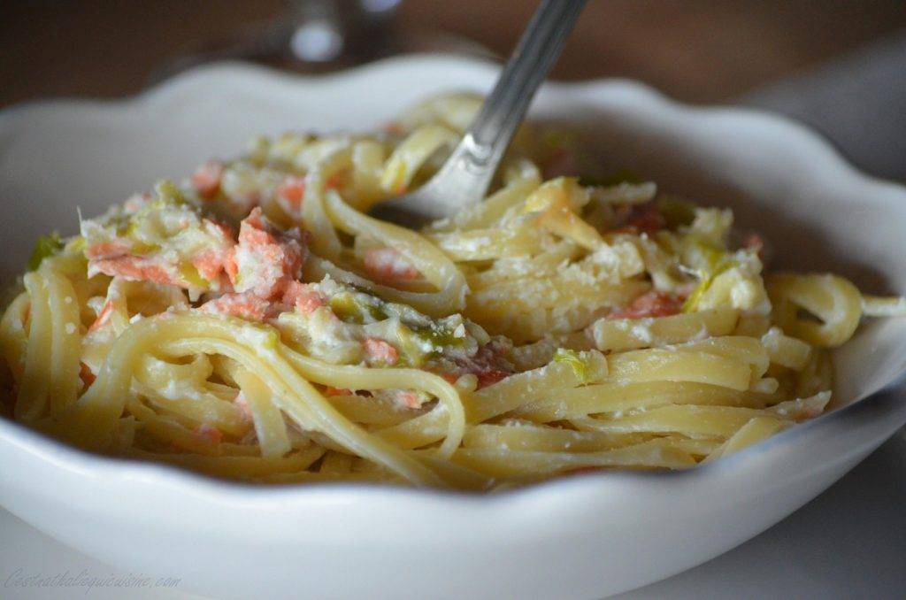 linguine al salmone con il limone