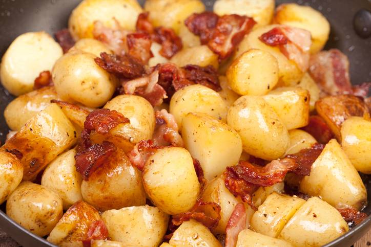 patate e pancetta al tegame