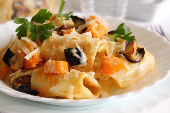 paccheri al forno con crema di zucca