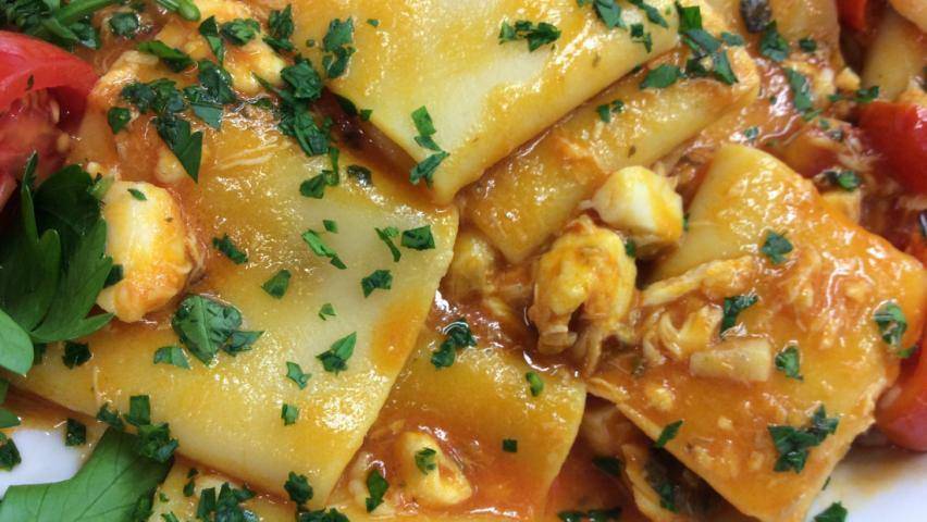 Paccheri al Sugo di Spigola