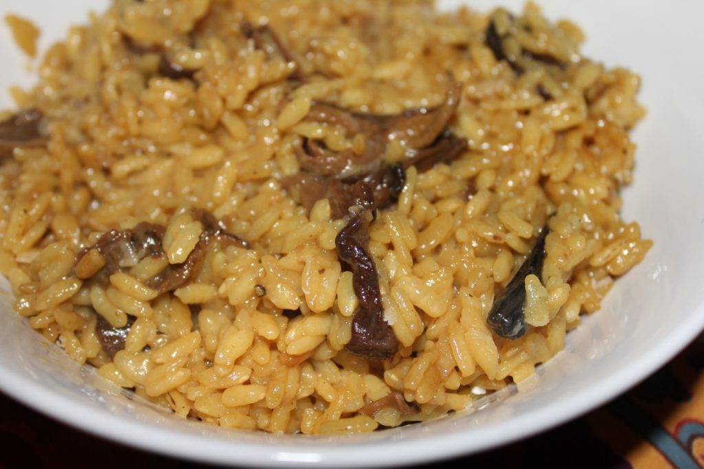 risotto con funghi e zafferano