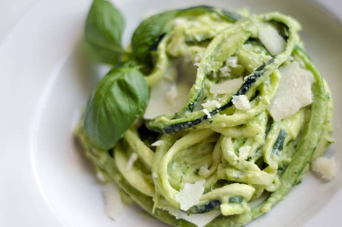 spaghetti al pesto di zucchine