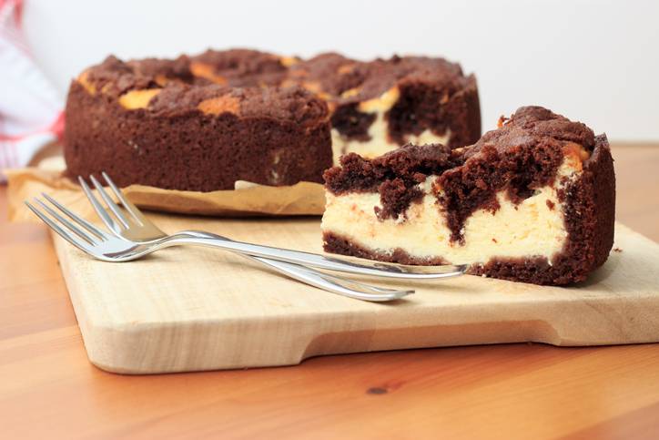 cheesecake con pasta frolla al cioccolato