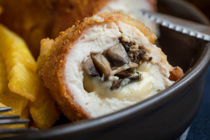 Involtini di Pollo con Funghi e Scamorza Fritti