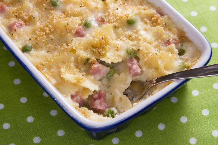 Pasta con Piselli, Prosciutto e Pangrattato