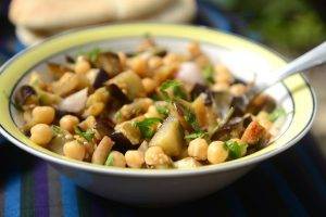 insalata di ceci e melanzane