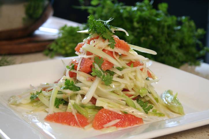 insalata di finocchi e pompelmo rosa