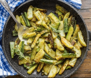 patate e zucchine al rosmarino