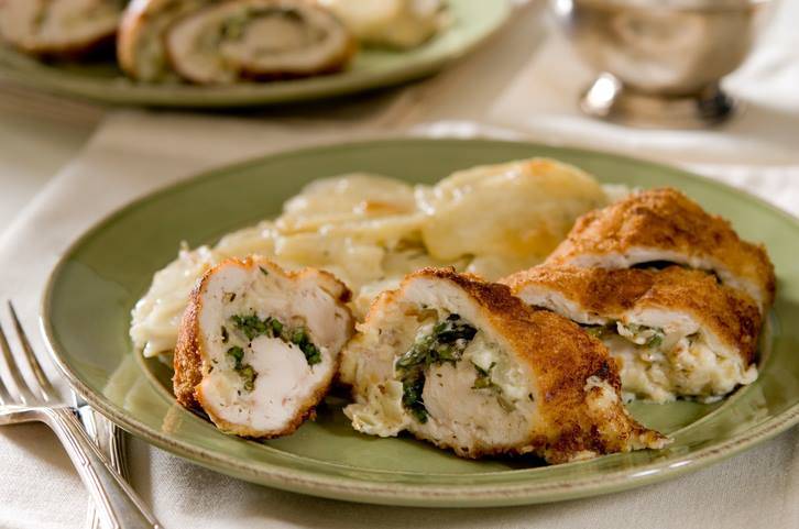 petto di pollo con spinaci al forno