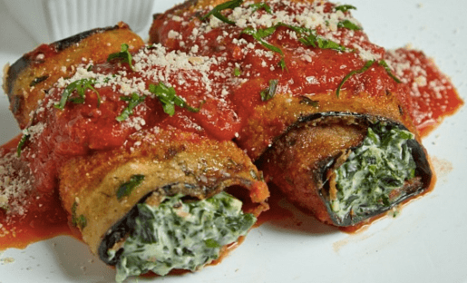 Melanzane Fritte con Ricotta e Spinaci