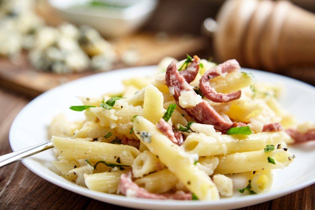 penne stracchino e salsiccia