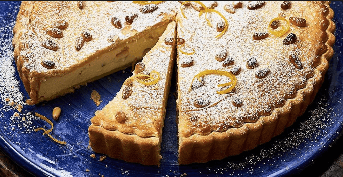 Torta della nonna con crema all'arancia