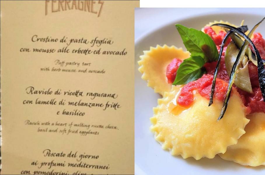 ferragnez wedding menù