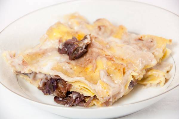 Lasagne di Pane Carasau con Radicchio e Scamorza