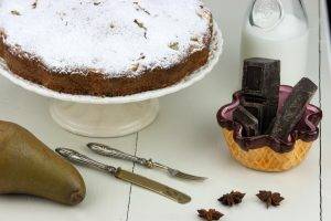 torta allo yogurt con pere e cioccolato, senza burro e olio