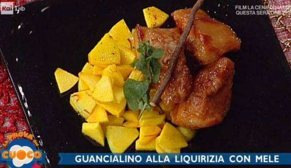 Guancialino alla liquirizia con mele