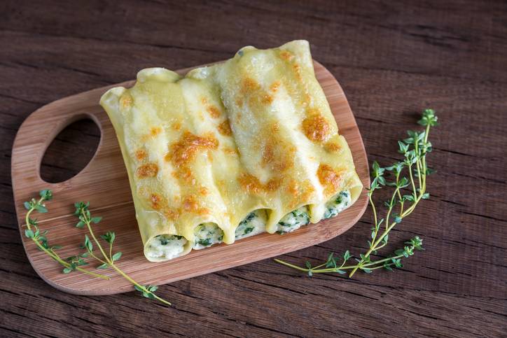 Girelle di Crespelle Ripiene di Ricotta e Spinaci