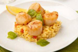 Risotto con capesante ed agrumi