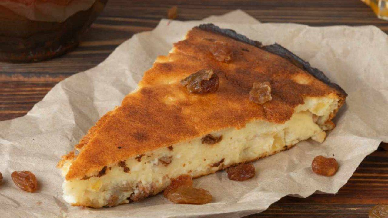 Torta Di Ricotta Mele E Uvetta Molto Saporita E Morbida