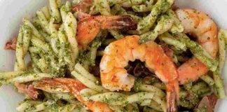 trofie ai gamberi e pesto