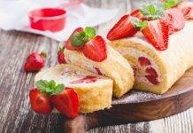 rotolo panna e fragole veloce