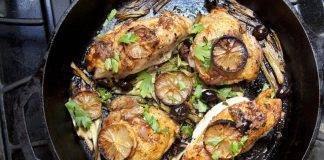 Pollo alla birra con olive