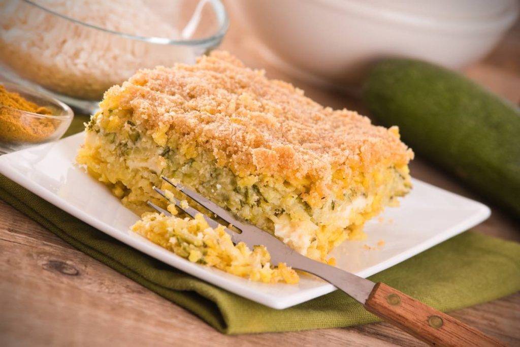 torta di riso con zucchine e prosciutto