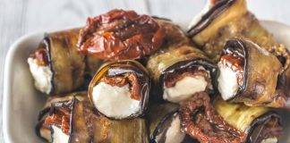 involtini di melanzane robiola e pomodori secchi