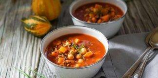 zuppa di zucca e ceci con farro - ricettasprint.it