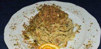 Linguine al pesto di alici e pistacchio