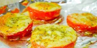 Pomodori al forno con Formaggio e Mozzarella,