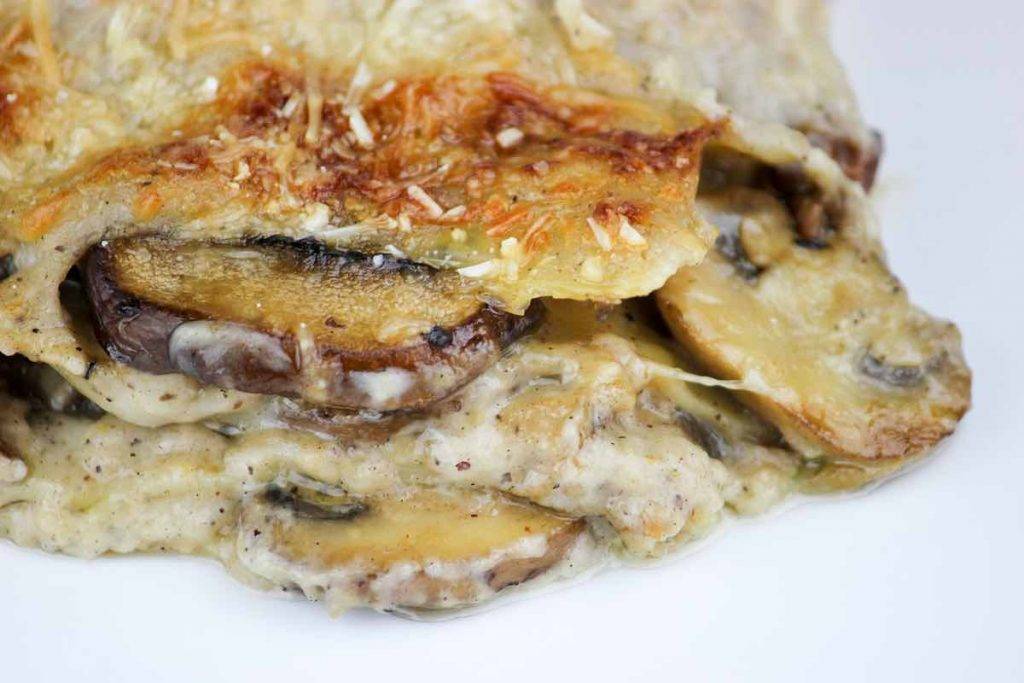 lasagne con besciamella e funghi