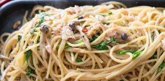 Spaghetti tonno e funghi - ricettasprint