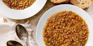 zuppa di lenticchie con riso integrale