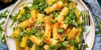 pasta con zucca pancetta e rucola - ricettasprint