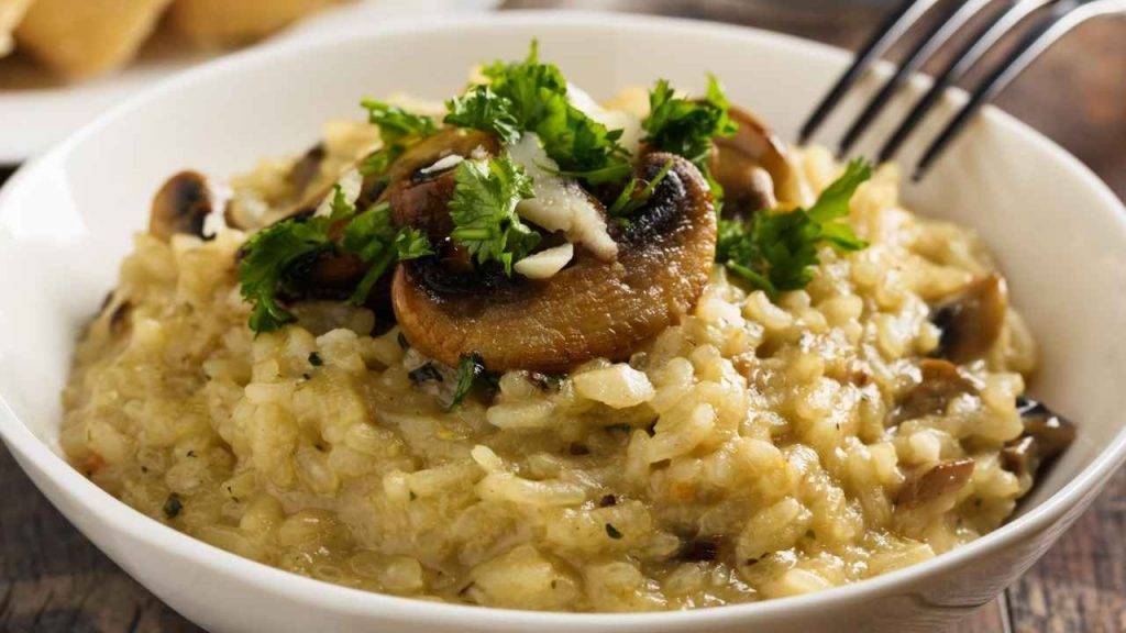 Risotto ai funghi champignon e stracchino