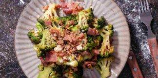 Broccoli con olive acciughe e pancetta