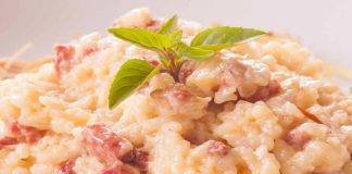 Risotto con speck e stracchino