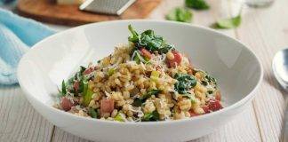 Risotto cremoso con spinaci e mortadella - ricettasprint