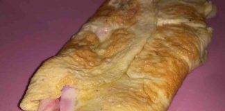 omelette con prosciutto cotto e sottiletta