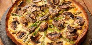 Quiche di asparagi e funghi