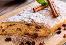 Strudel di mele e uva passa