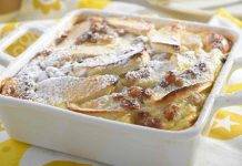 Clafoutis di mela e uvetta
