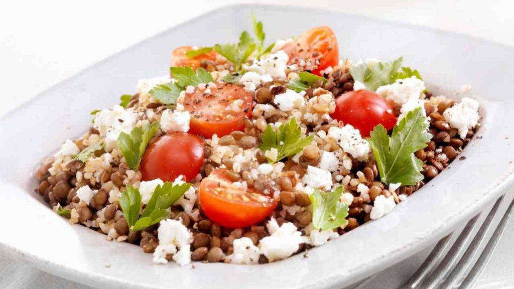 Insalata di bulgur e lenticchie