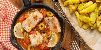 Filetto di merluzzo con olive limone e pomodoro - ricettasprint