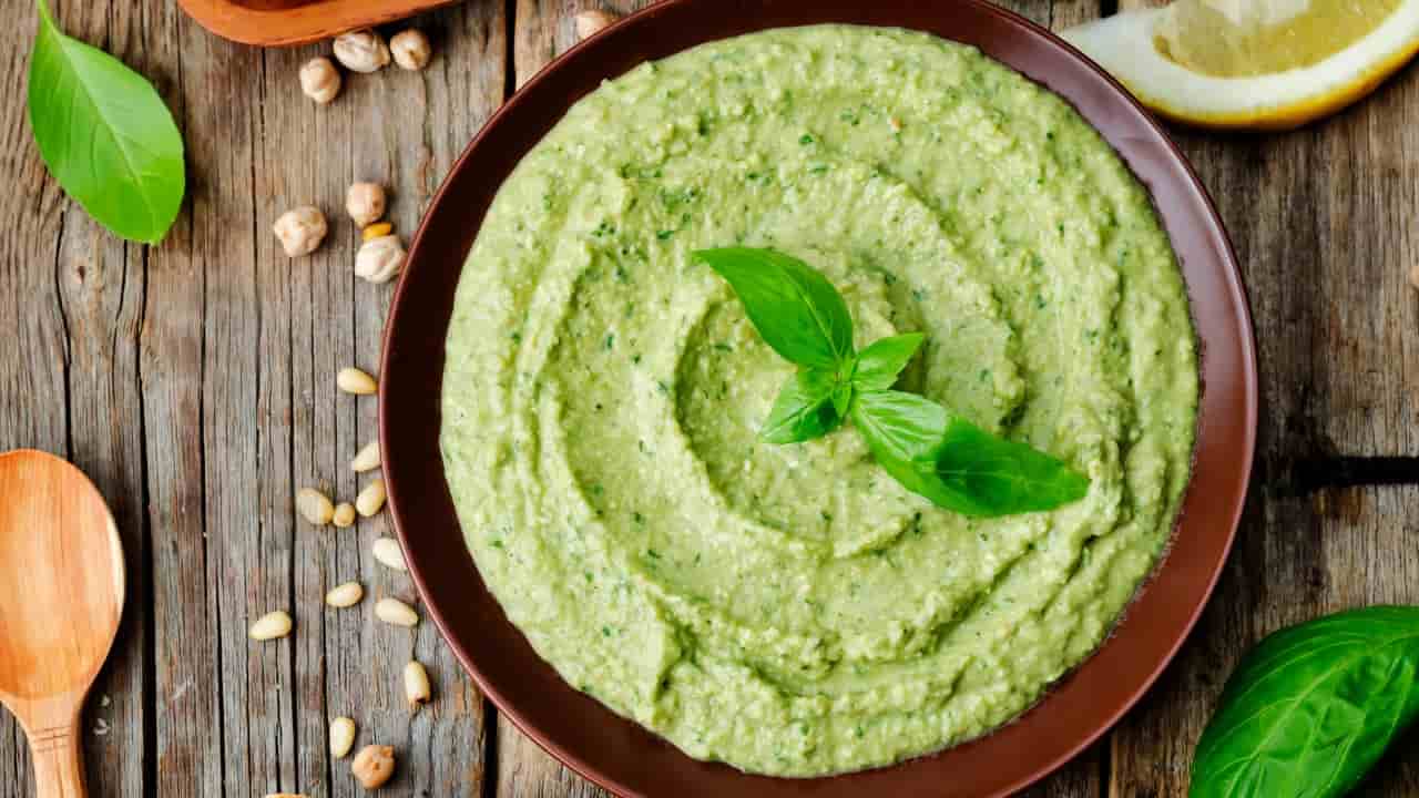 Hummus al pesto di basilico