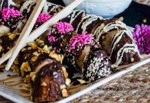 Banana sushi con cioccolato