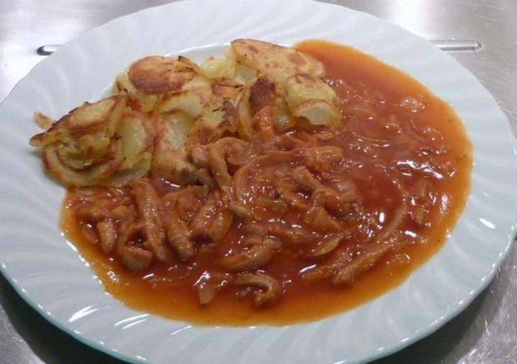 trippa con patate e piselli